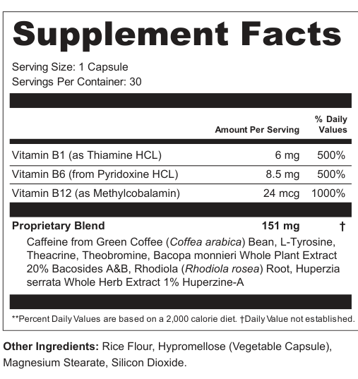Supplement Facts for Echo Spire