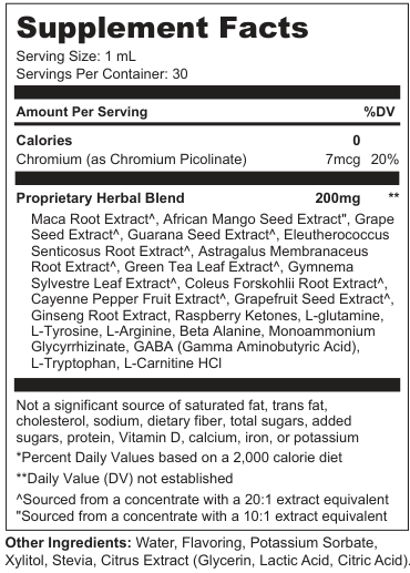 Supplement Facts for Pinnacle Drift